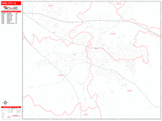 Iowa City Digital Map Red Line Style